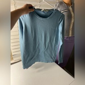 Boden Tilly Sweater Gold Cuff Buttons, light blue Women S